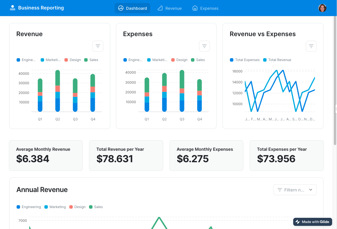 Glide Dashboard