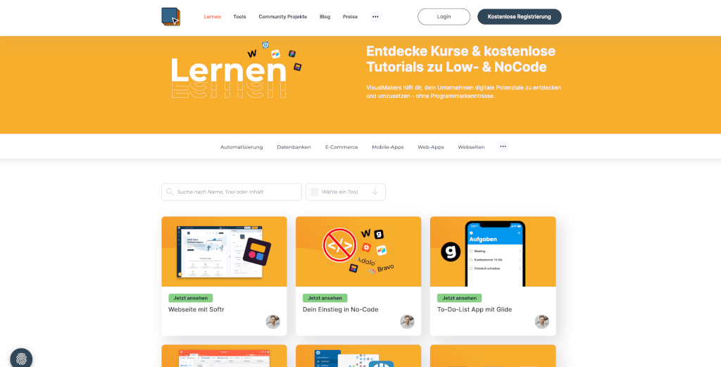 No-Code-Lernplattform VisualMakers
